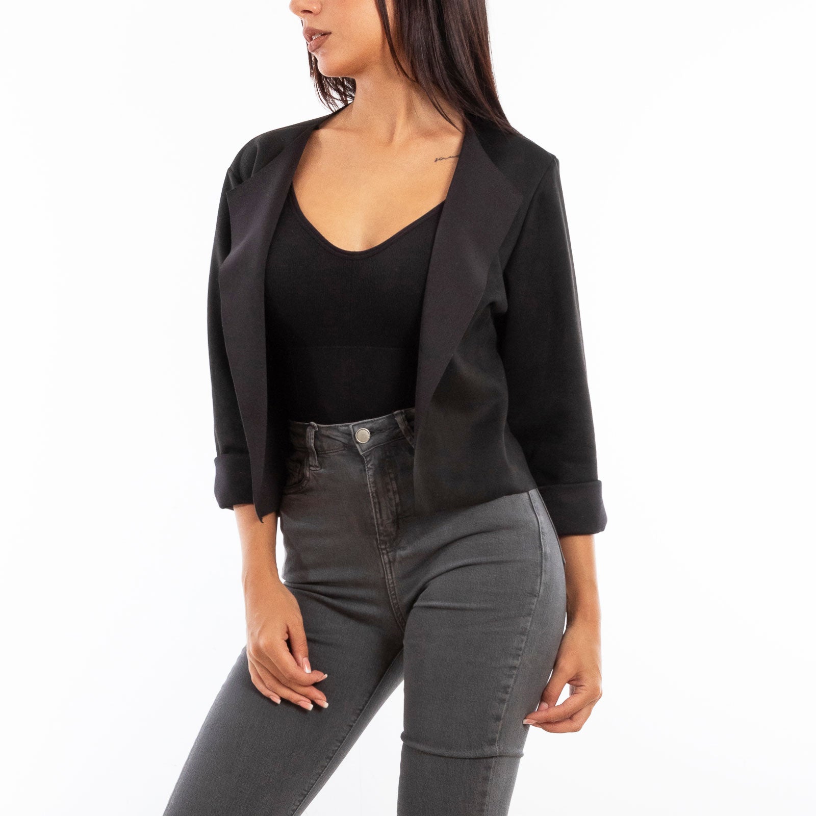 toocool giacca donna finta pelle scamosciata aperta 20868