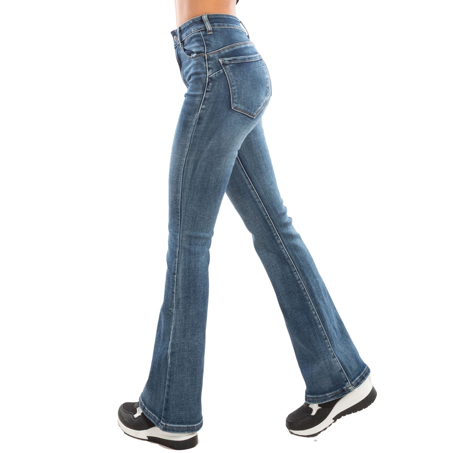 toocool jeans a zampa donna vita alta pantaloni denim flare elasticizzati slim fit vi 8029