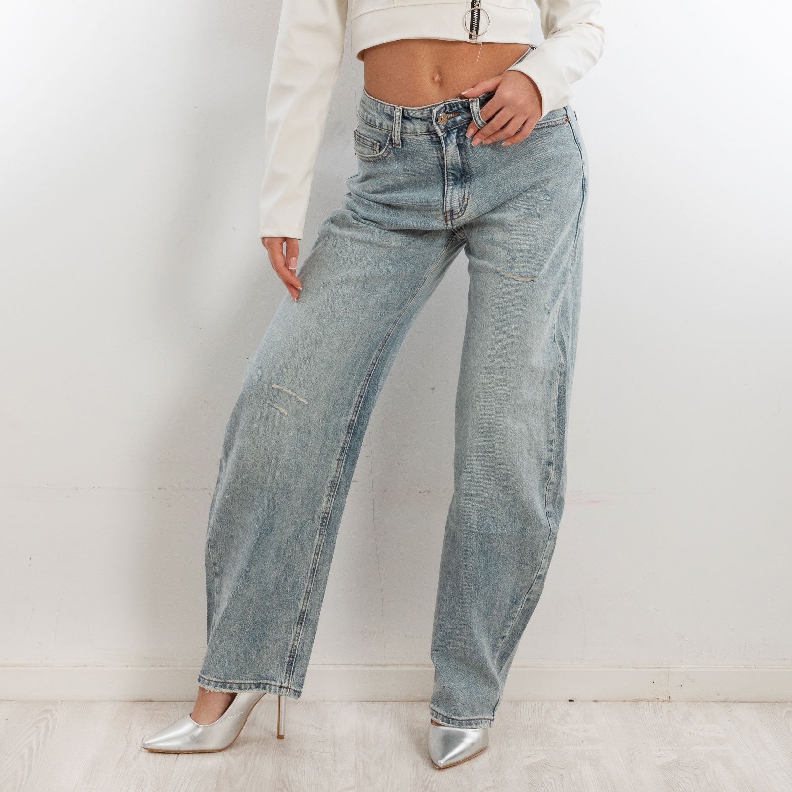 toocool jeans donna baggy banana pantaloni casual toocool dw1335