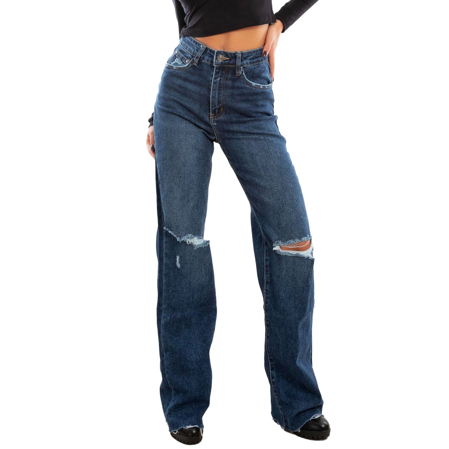 toocool jeans donna pantaloni palazzo baggy gamba larga vita alta denim toocool sj894 blu xs