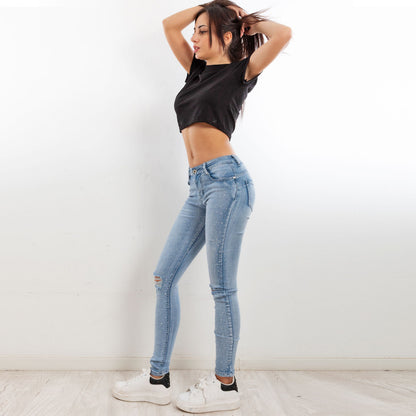 toocool jeans donna strass skinny tagliati strappati gf 2180