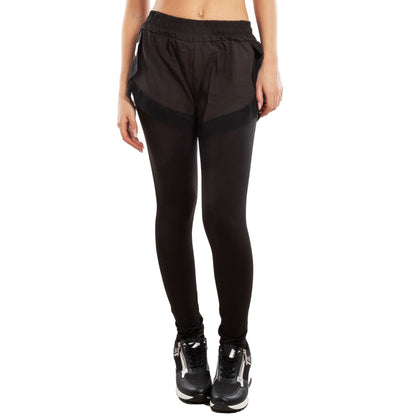 toocool leggings sportivi 2 in 1 donna pantaloncini sovrapposti tasca laterale leggings fitness yoga palestra toocool 821915 nero sm