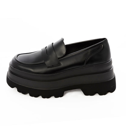 toocool mocassini flatform donna pelle sintetica scarpe chunky suola carrarmato alta loafer platform slip on toocool yl257 nero 36