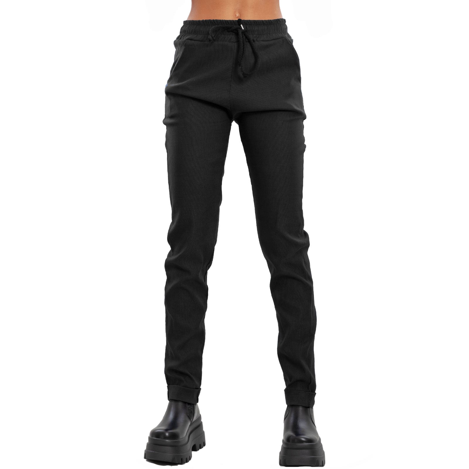 KOUZHAOA Pantaloni Di Lino Con Elastico In Vita Donna Jeans Neri Estivi