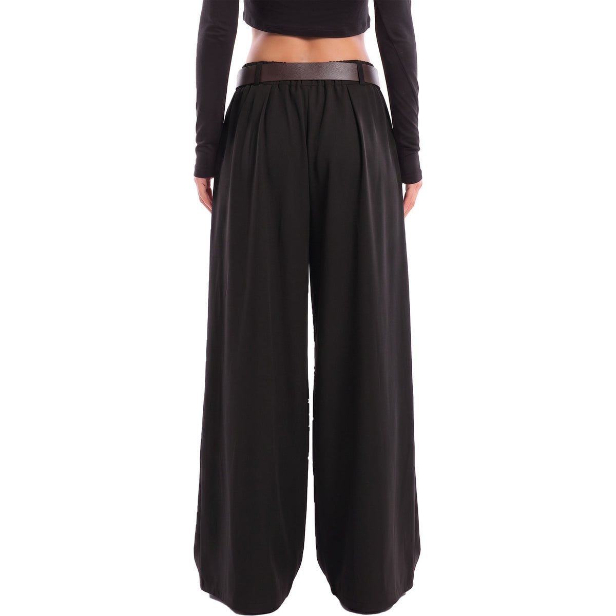 toocool pantaloni donna ampi palazzo con cintura toocool vi 3546 nero taglia unica
