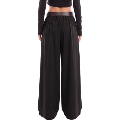 toocool pantaloni donna ampi palazzo con cintura toocool vi 3546 nero taglia unica