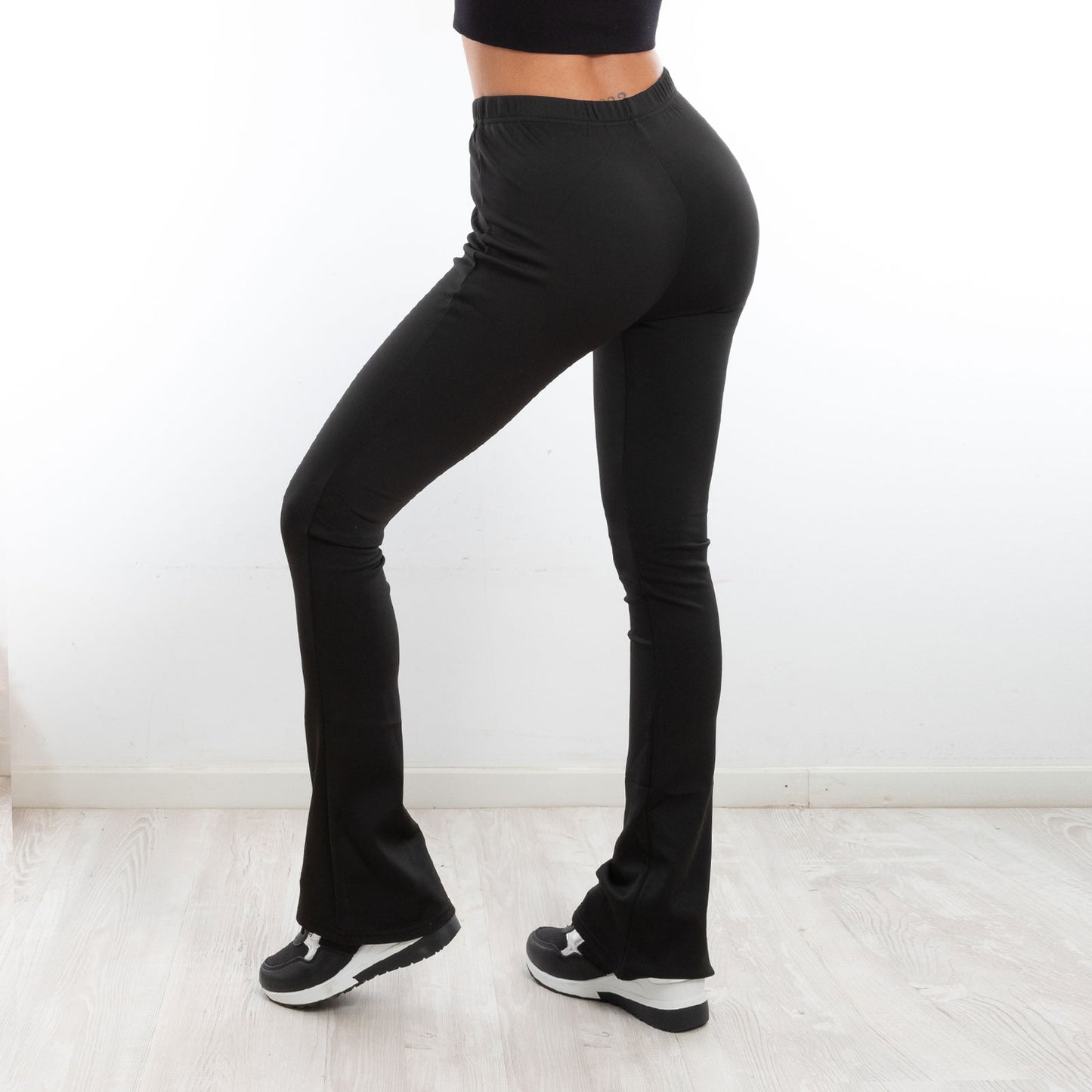 toocool pantaloni donna leggings felpati foderati zampa elefante h912