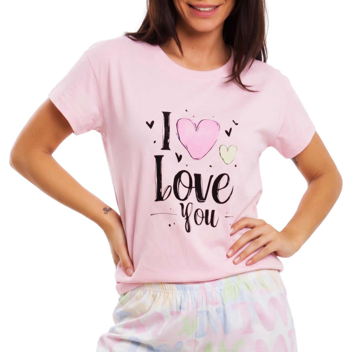 toocool pigiama donna estivo maniche corte completo t shirt e pantaloncini in cotone toocool m446 rosa m