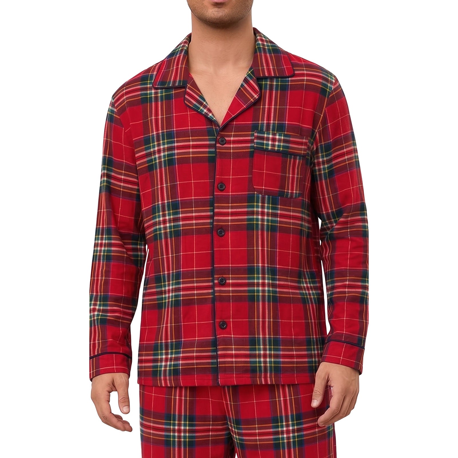 toocool pigiama uomo felpato scozzese invernale due pezzi toocool d6480 rosso m