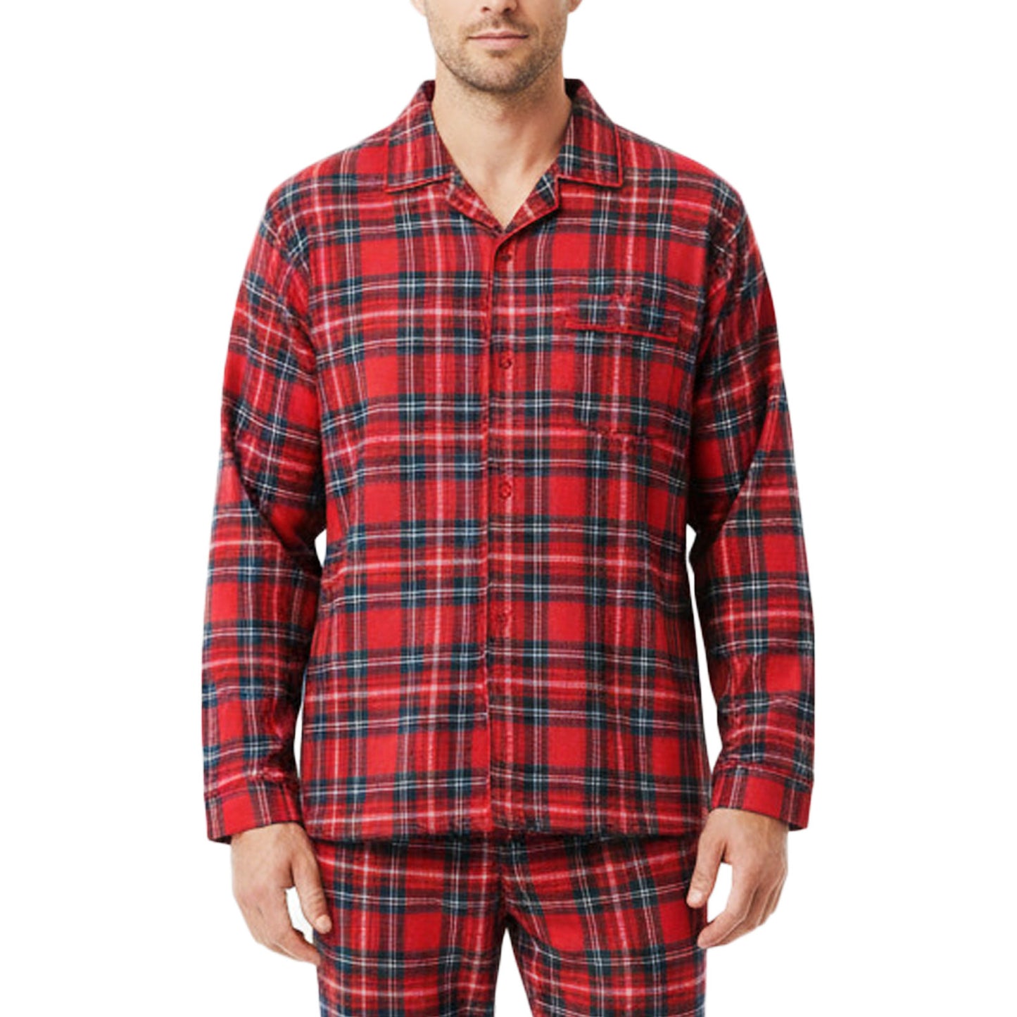 toocool pigiama uomo scozzese rosso invernale natalizio plaid completo manica lunga toocool 3103 rosso m
