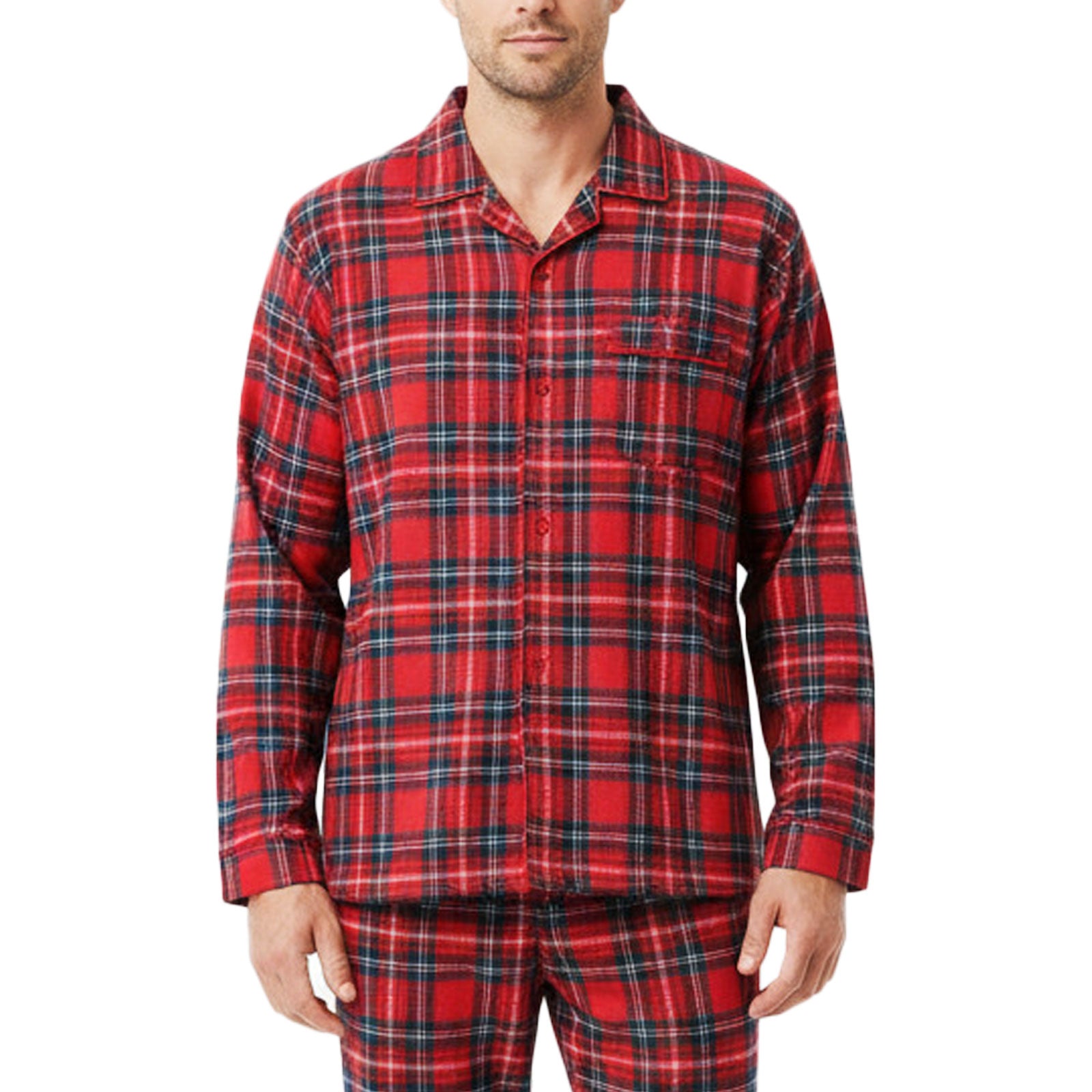 toocool pigiama uomo scozzese rosso invernale natalizio plaid completo manica lunga toocool 3103 rosso m
