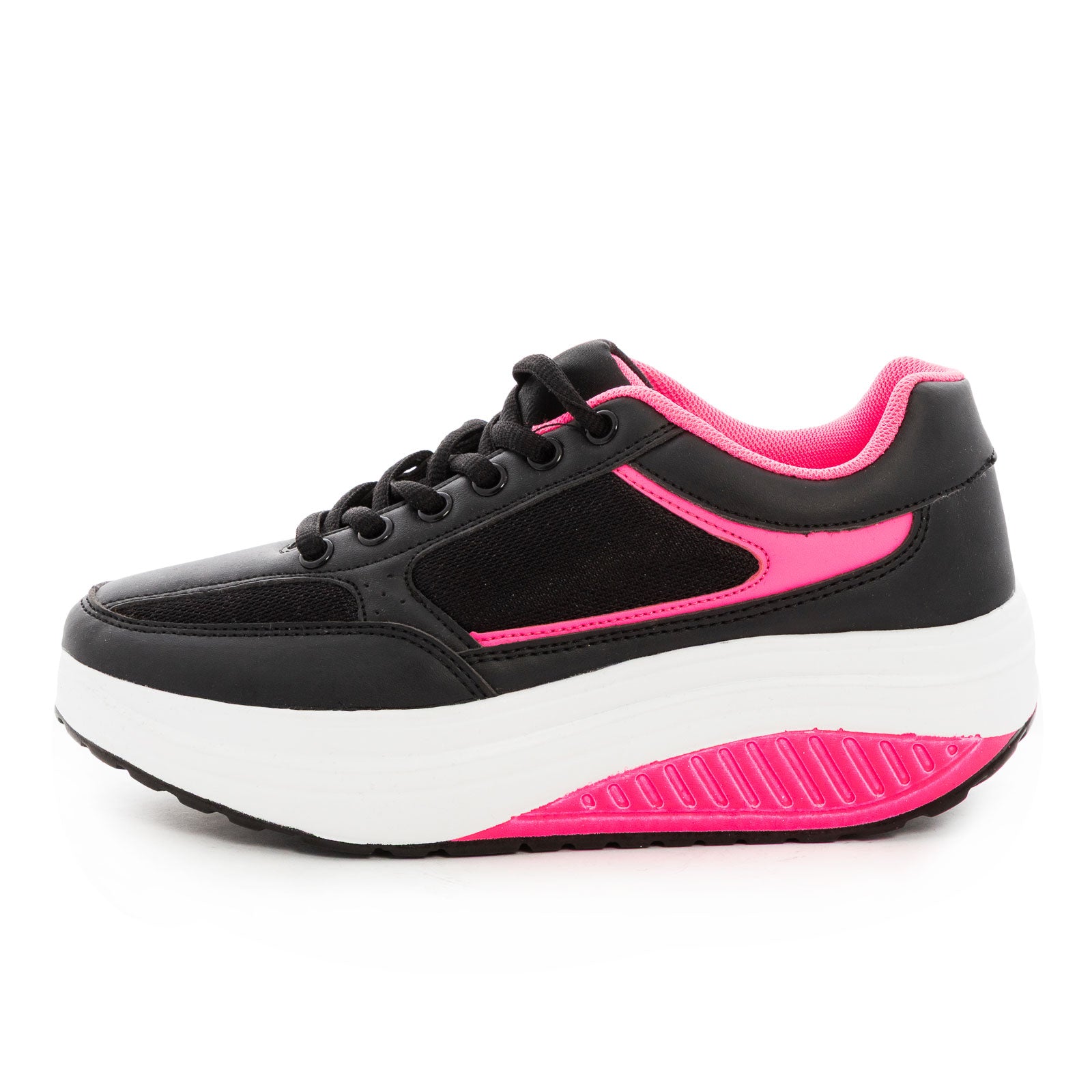 toocool scarpe ginnastica dimagranti donna suola oscillante antiscivolo fitness camminata leggere confortevoli toocool sd1618 nerofuxia 36