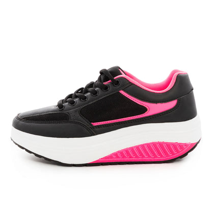 toocool scarpe ginnastica dimagranti donna suola oscillante antiscivolo fitness camminata leggere confortevoli toocool sd1618 nerofuxia 36