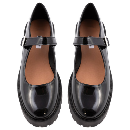 toocool scarpe mary jane donna vernice suola carrarmato chunky mocassini cinturino fibbia tacco largo toocool 2719 1 nero 36