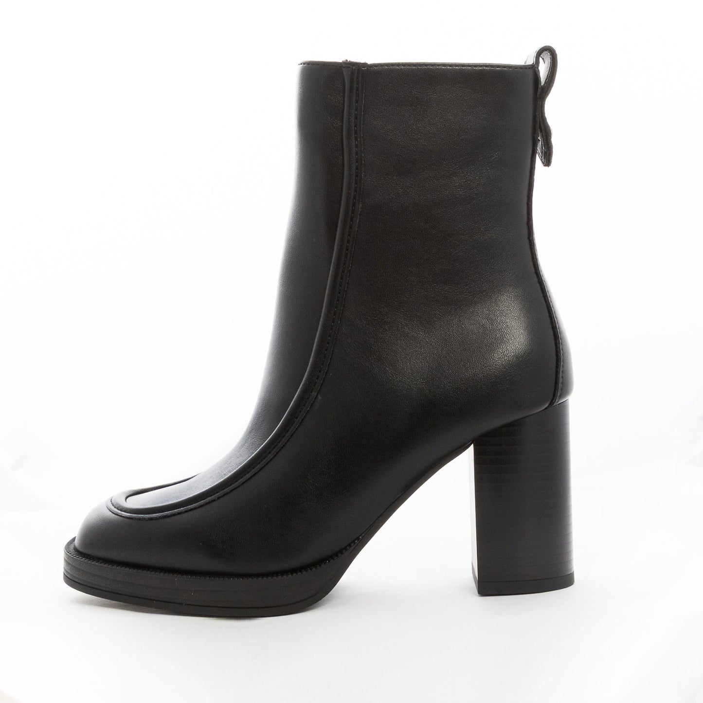 toocool stivaletti donna tacco largo tronchetti eleganti similpelle cerniera laterale punta arrotondata scarpe eleganti toocool gr 6665 nero 36