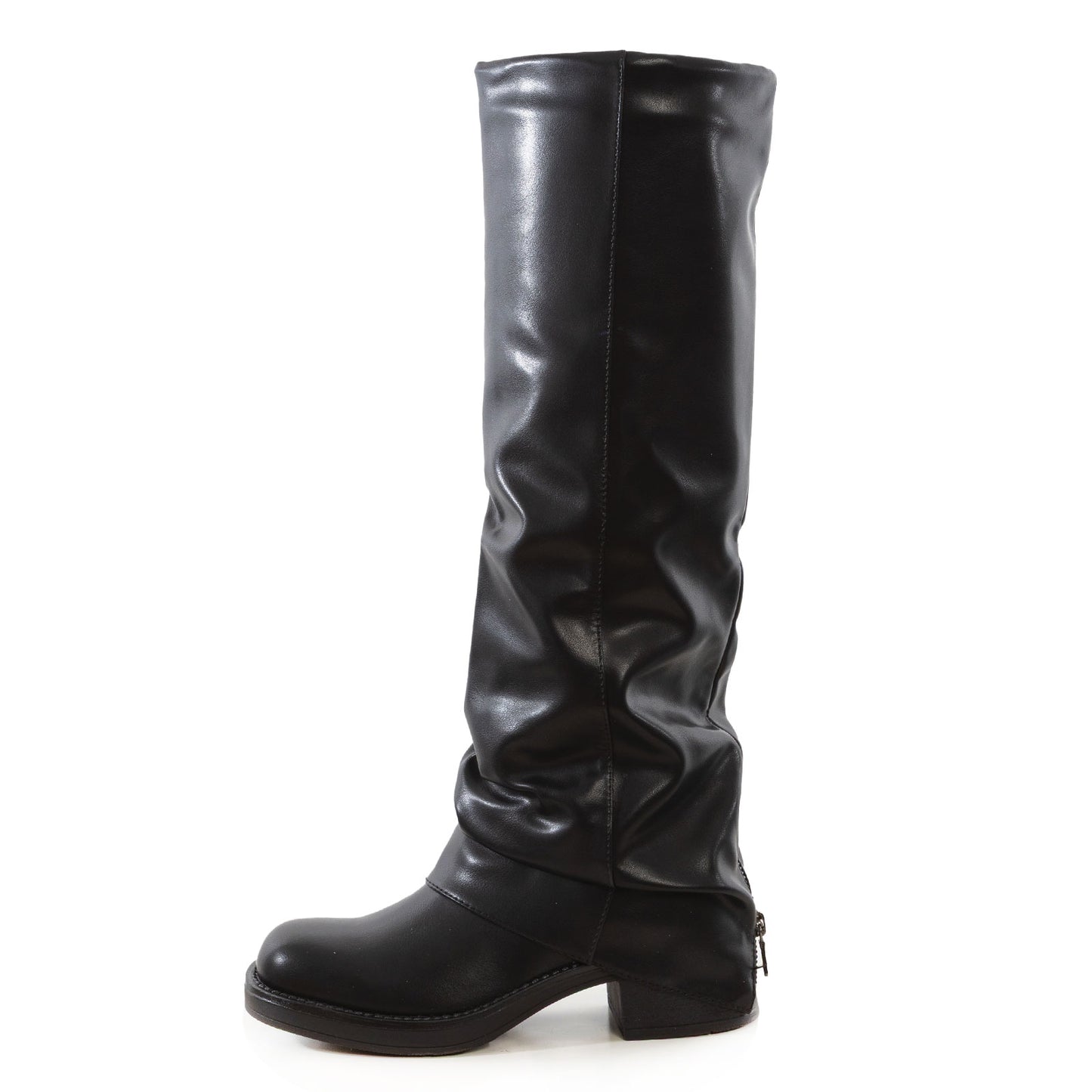 toocool stivali donna ghetta gambale ampio cerniere casual invernali scarpe tacco basso toocool ga037 marrone 39