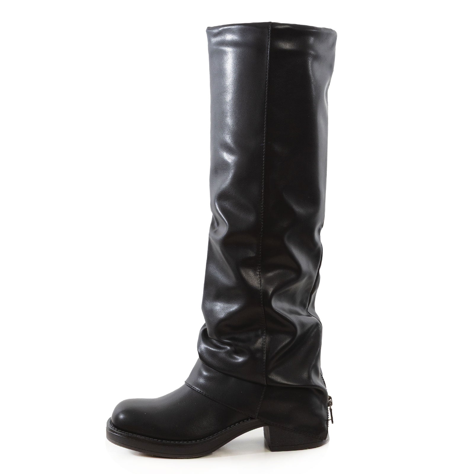 toocool stivali donna ghetta gambale ampio cerniere casual invernali scarpe tacco basso toocool ga037 marrone 39