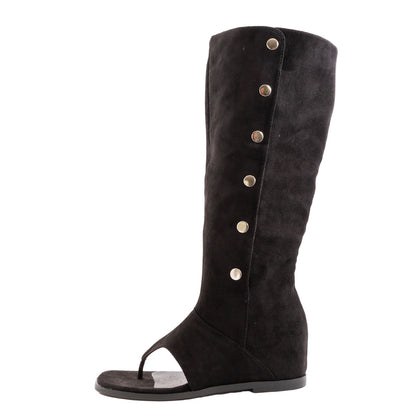 toocool stivali gladiatore donna scamosciati infradito tacco interno wz688 151