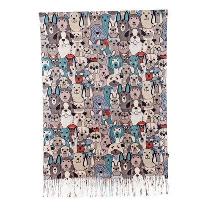 toocool sciarpa stola unisex cani frange foulard scialle invernale scaldacollo toocool wj 8217 nero taglia unica