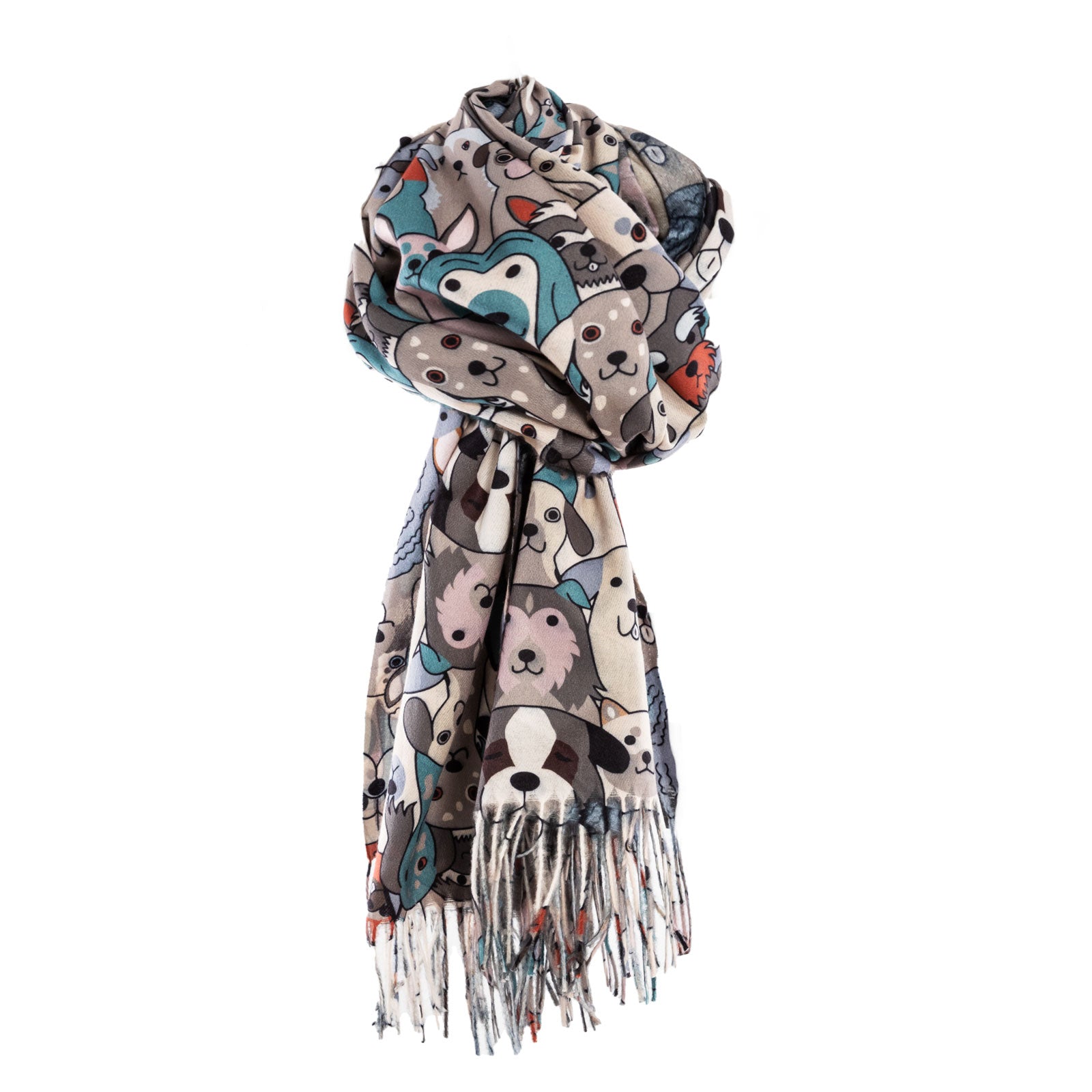 toocool sciarpa stola unisex cani frange foulard scialle invernale scaldacollo toocool wj 8217 nero taglia unica