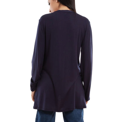 toocool cardigan lungo donna elegante coprispalle spolverino bottoni manica lunga toocool vb 4222 nero sl