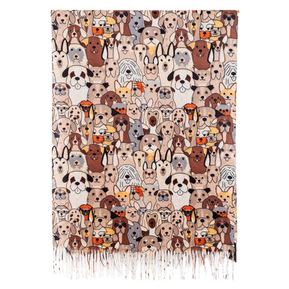 toocool sciarpa stola unisex cani frange foulard scialle invernale scaldacollo toocool wj 8217 nero taglia unica