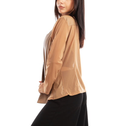 toocool giacca pelle sintetica donna velata elegante g987