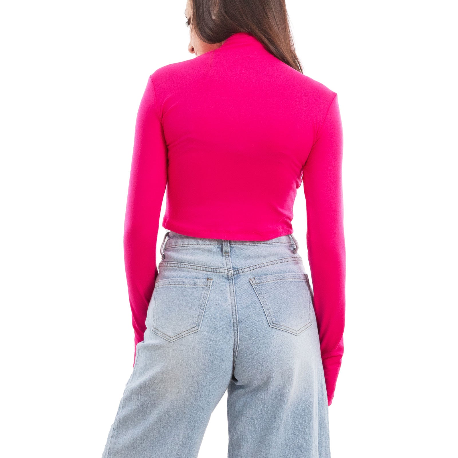 toocool top donna crop corto maniche lunghe foro per pollice blusa toocool vi 5317 nero sm