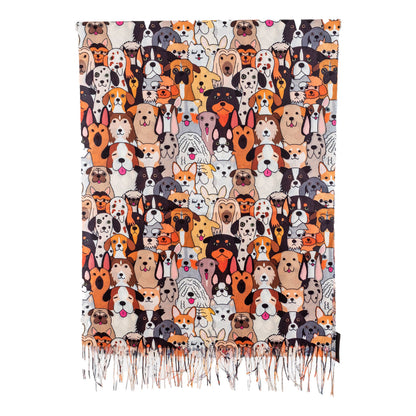 toocool sciarpa stola unisex cani frange foulard scialle invernale scaldacollo toocool wj 8217 nero taglia unica