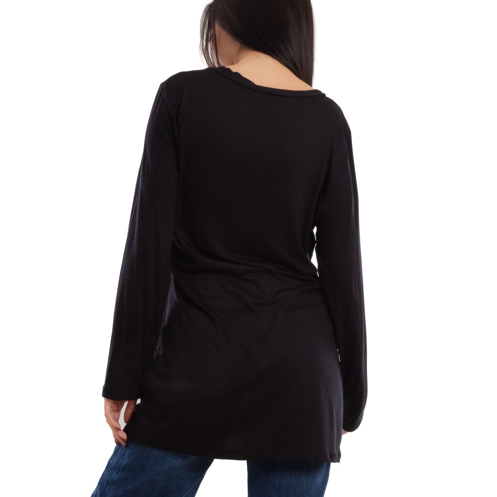 toocool cardigan lungo donna elegante coprispalle spolverino bottoni manica lunga toocool vb 4222 nero sl