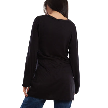 toocool cardigan lungo donna elegante coprispalle spolverino bottoni manica lunga toocool vb 4222 nero sl