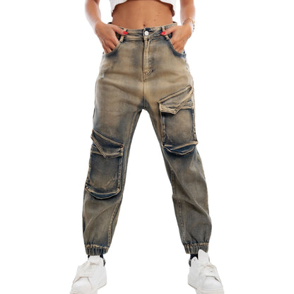 toocool jeans donna cavallo basso harem slavati invecchiati rm2307b