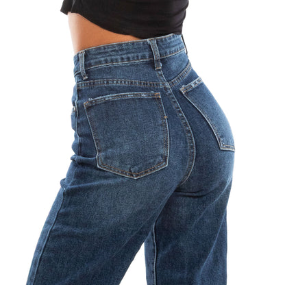 toocool jeans donna pantaloni palazzo baggy gamba larga vita alta denim toocool sj894 blu xs