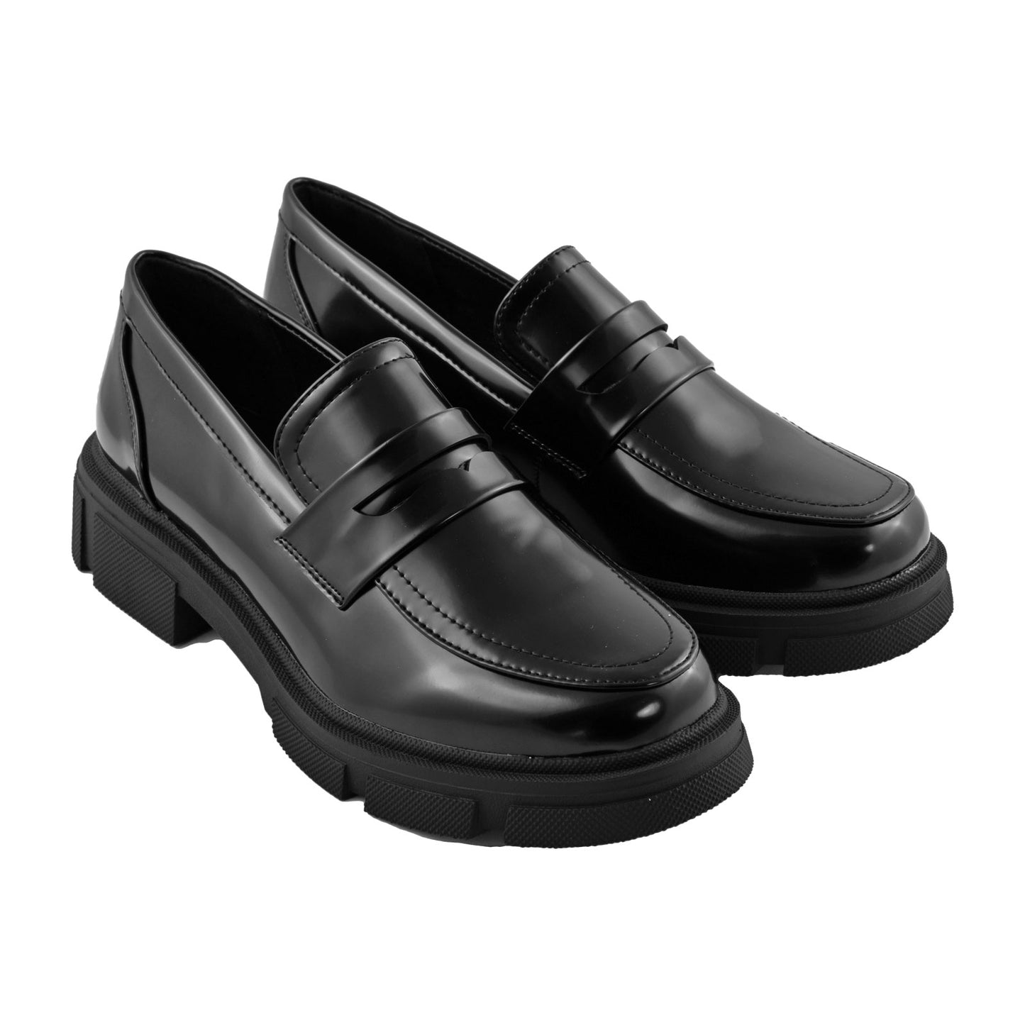 toocool mocassini donna platform con suola carrarmato scarpe penny loafer in similpelle lucida con tacco largo toocool ch2231