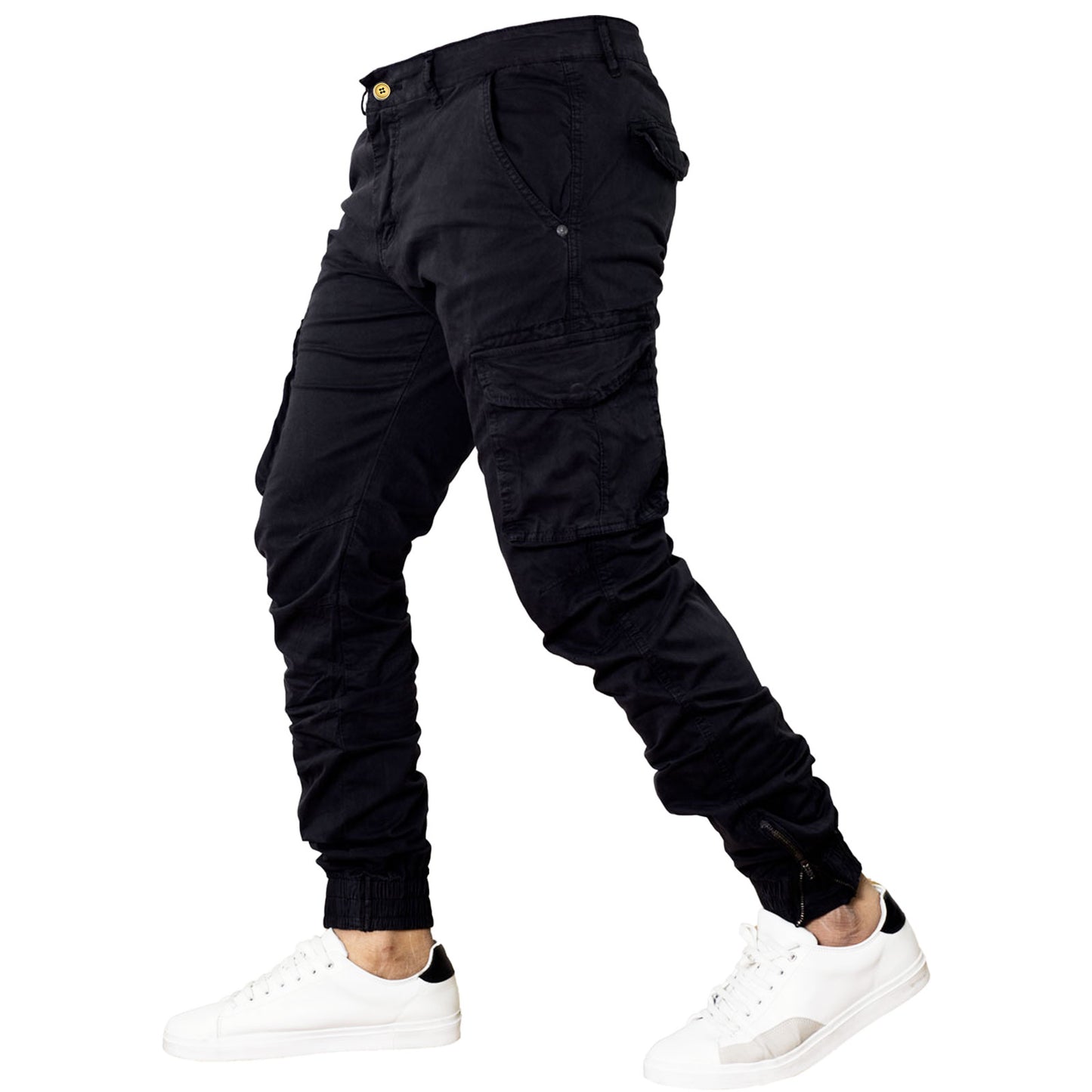 toocool pantaloni cargo uomo elasticizzati casual con tasche laterali cotone toocool oy23 13 nero 28tg 42