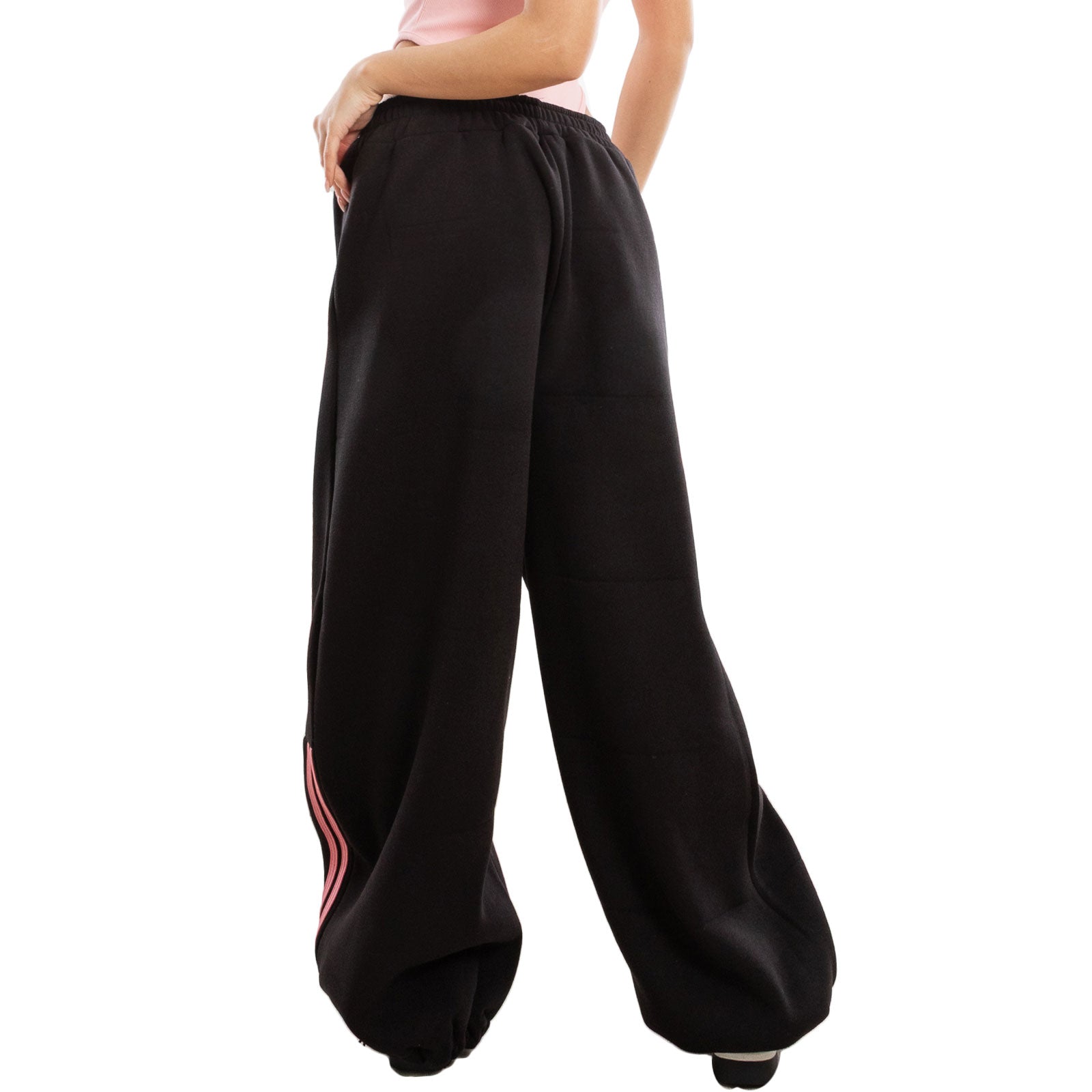 toocool pantaloni joggers donna oversize tuta largo gamba ampia bande laterali streetwear hip hop baggy toocool vi 8264 nerorosa sxl