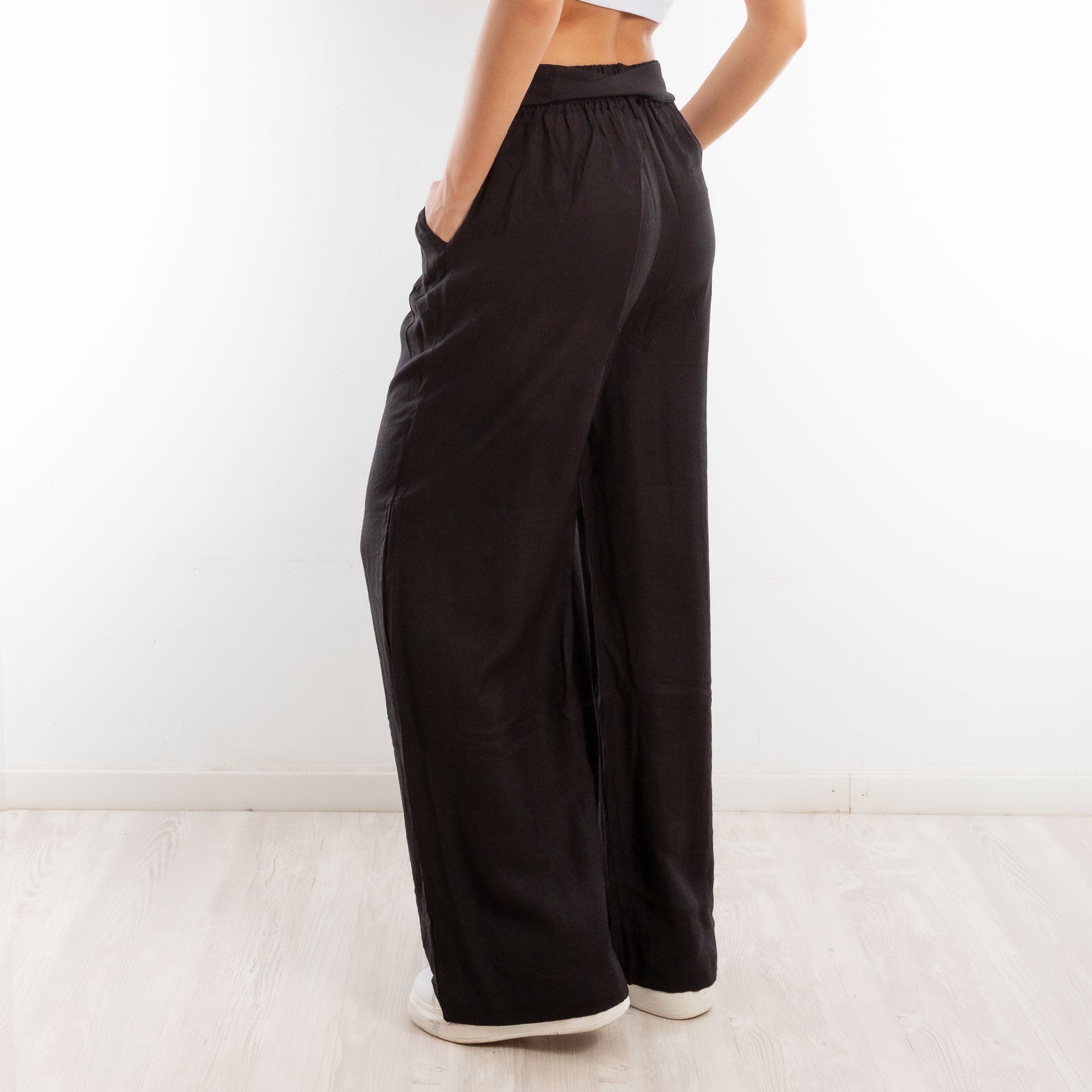toocool pantaloni palazzo donna leggeri estivi freschi comodi cintura toocool yv260 nero sm