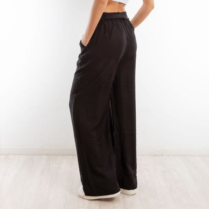 toocool pantaloni palazzo donna leggeri estivi freschi comodi cintura toocool yv260 nero sm