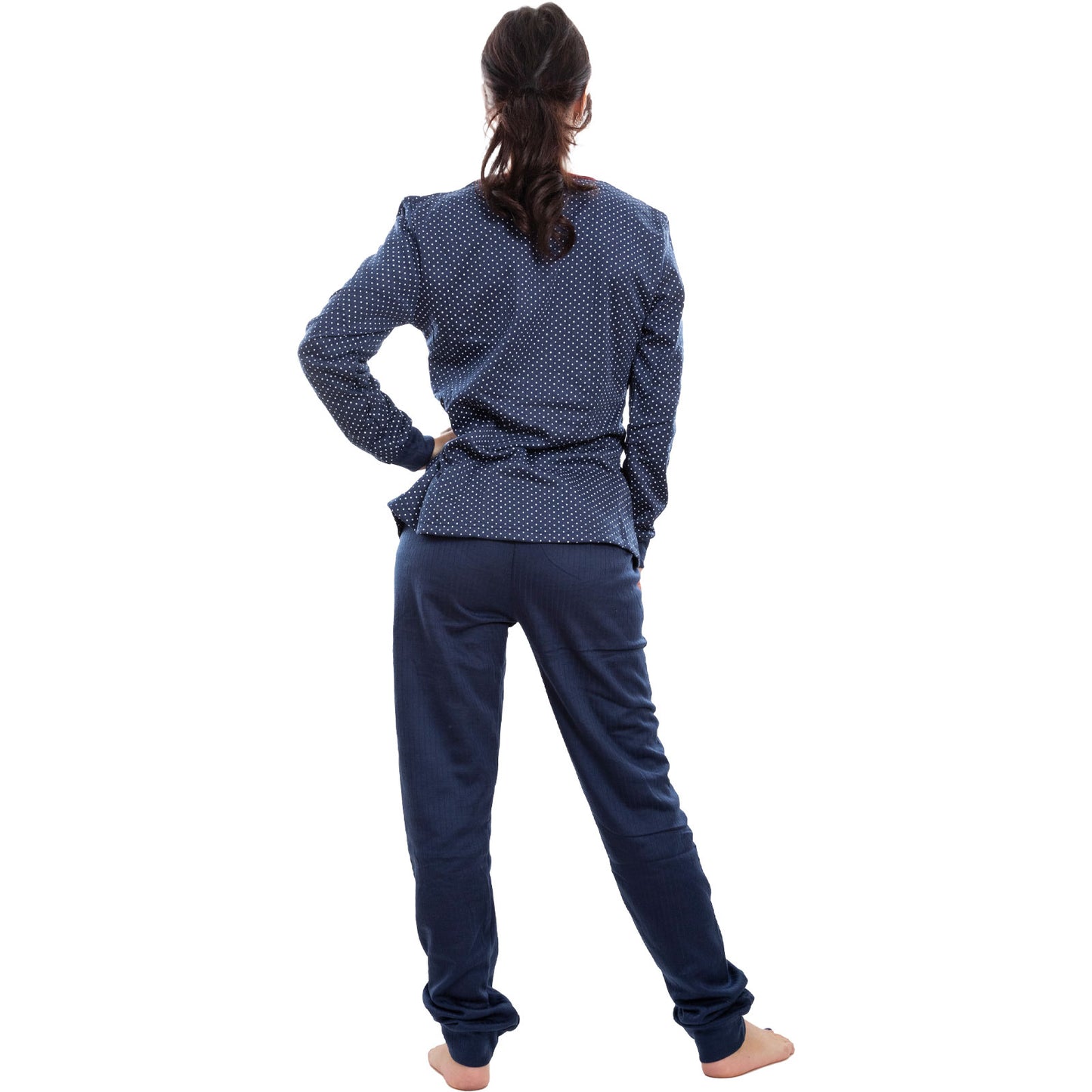 toocool pigiama donna felpato pois cuori maniche lunghe pantaloni completo 2 pezzi toocool s 8043 blu xxl