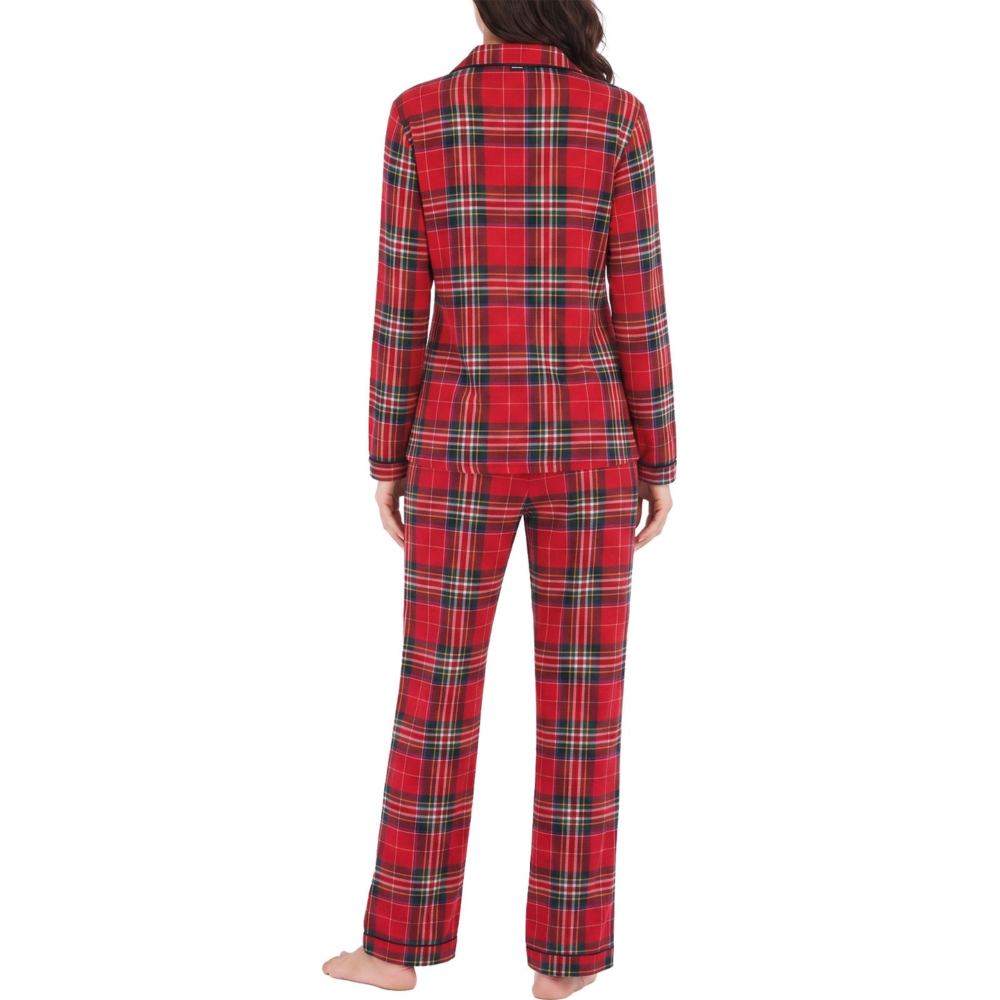 toocool pigiama donna felpato scozzese invernale due pezzi toocool f1391 rosso m