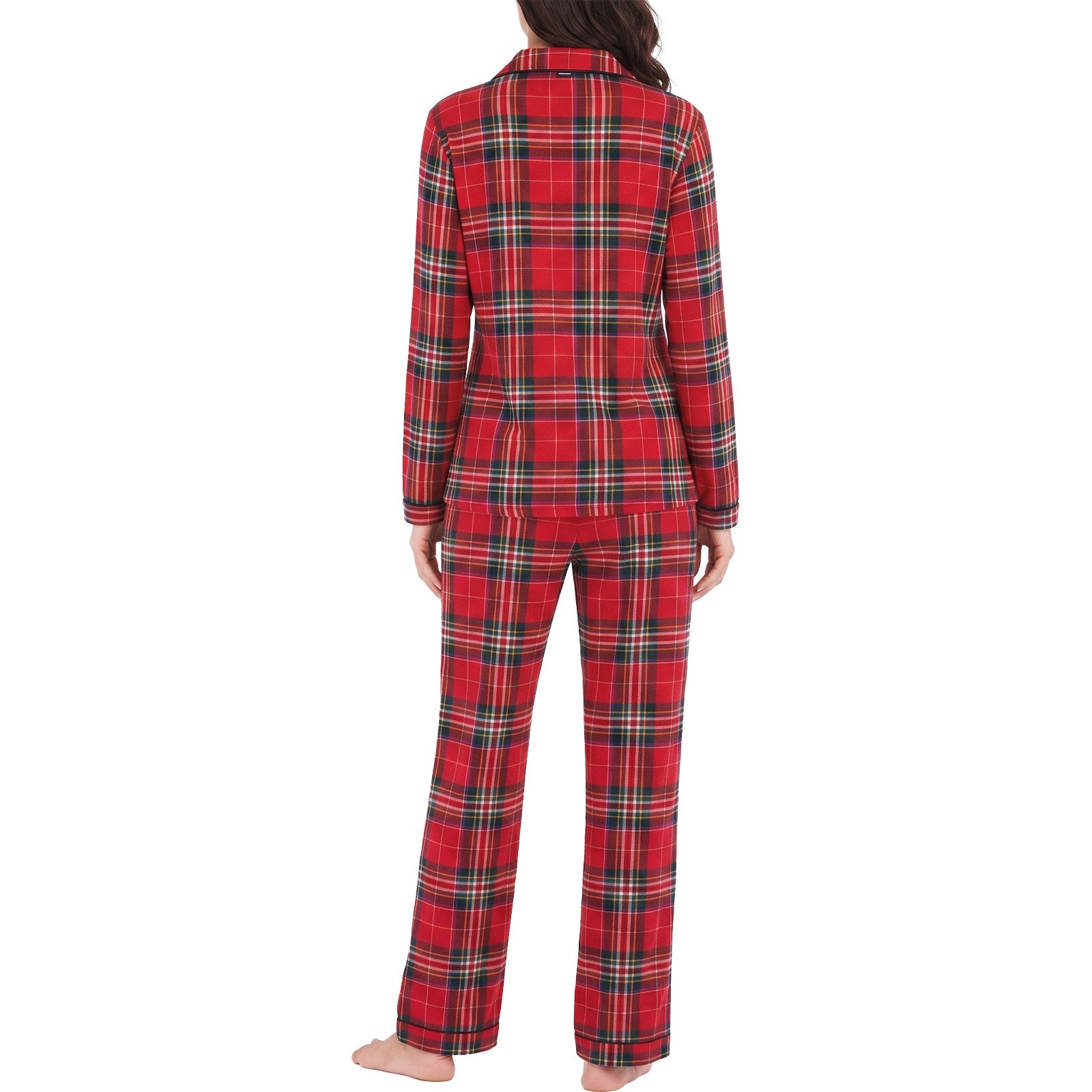 toocool pigiama donna felpato scozzese invernale due pezzi toocool f1391 rosso m
