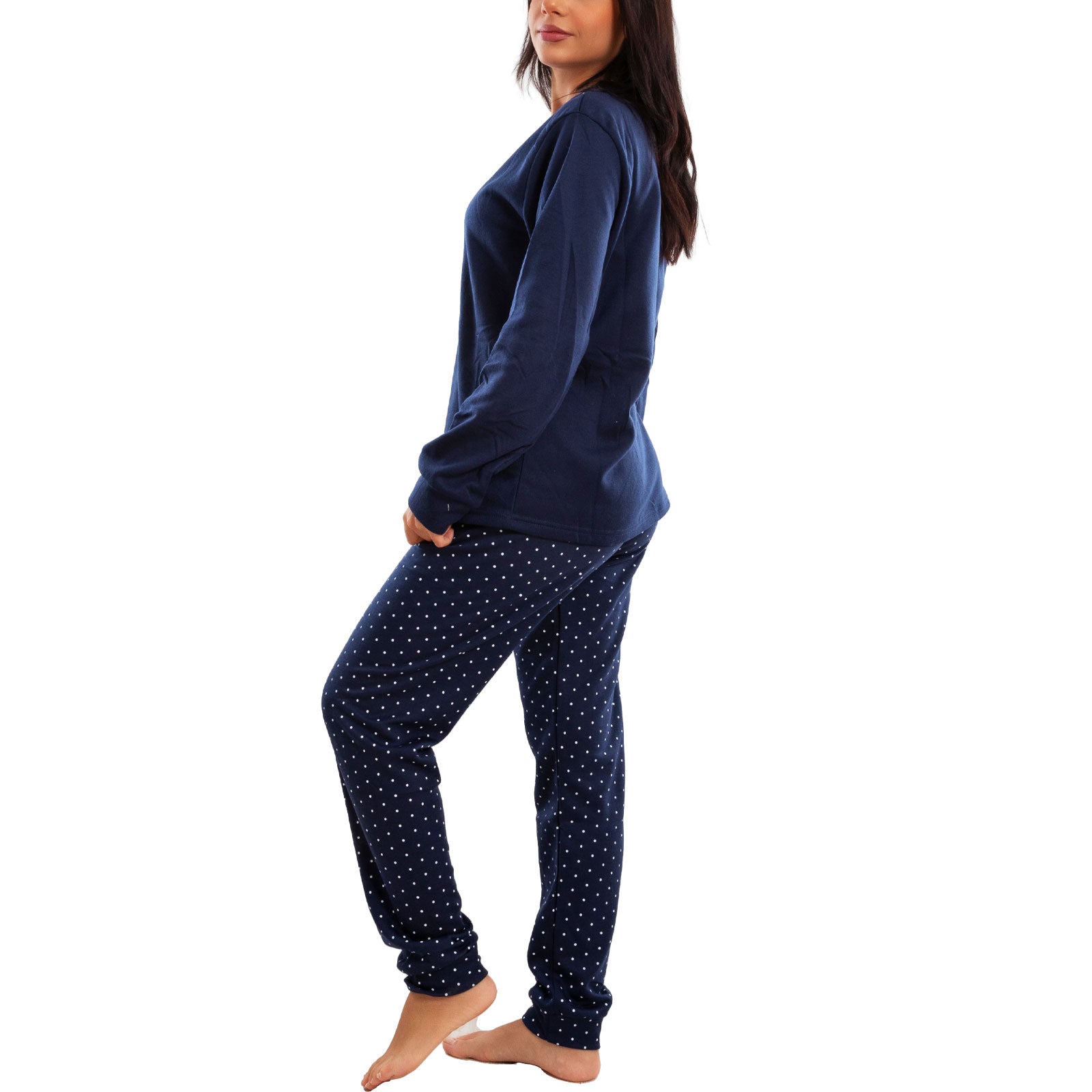 toocool pigiama donna invernale felpato pois maniche lunghe pantaloni caldo cotone toocool e5820 blu m