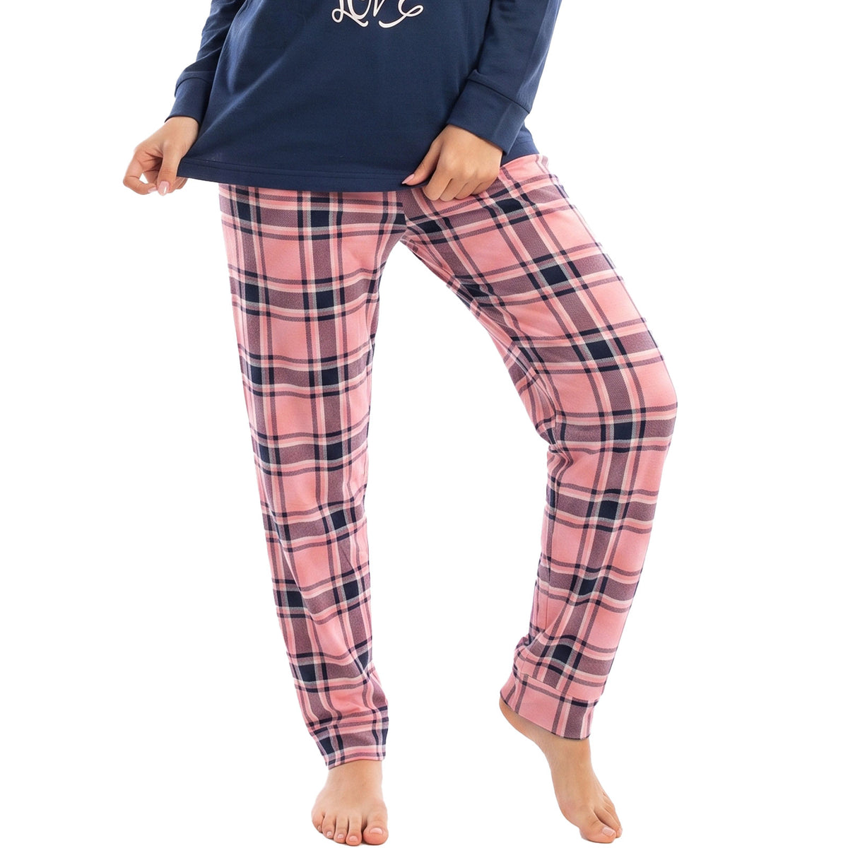 toocool pigiama felpato da donna caldo invernale scozzese toocool q1036 blu s