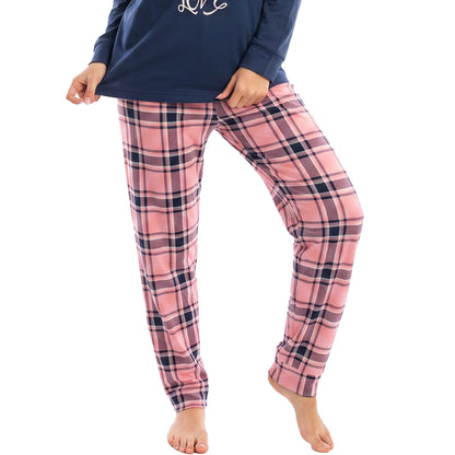 toocool pigiama felpato da donna caldo invernale scozzese toocool q1036 blu s