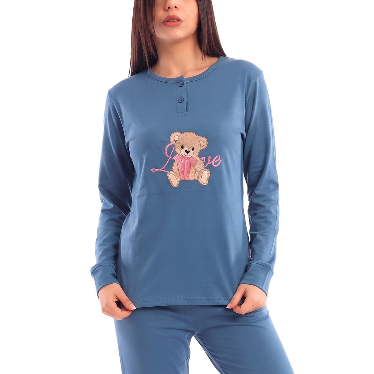 toocool pigiama felpato donna invernale caldo homewear orsetto toocool it 6814 blu s