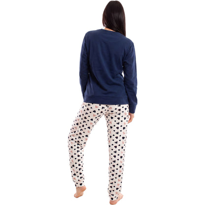 toocool pigiama felpato donna manica lunga caldo invernale cuori toocool q2225 blu m