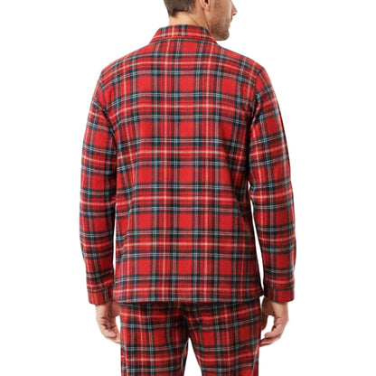 toocool pigiama uomo scozzese rosso invernale natalizio plaid completo manica lunga toocool 3103 rosso m