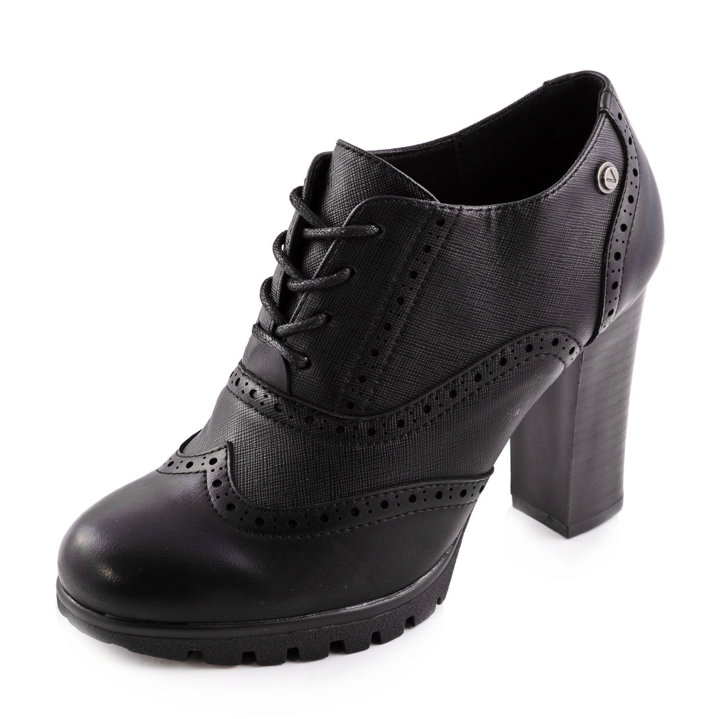 toocool scarpe donna francesine parigine stringate tacco grosso ch2183