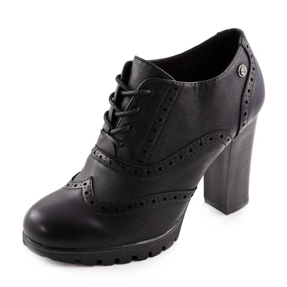 toocool scarpe donna francesine parigine stringate tacco grosso ch2183