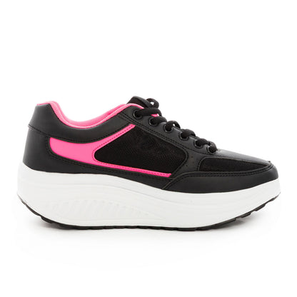 toocool scarpe ginnastica dimagranti donna suola oscillante antiscivolo fitness camminata leggere confortevoli toocool sd1618 nerofuxia 36